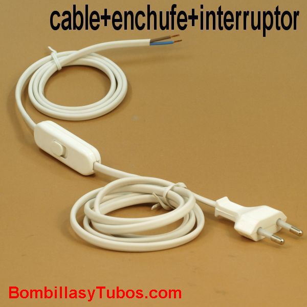 Conexion. cable+interruptor+clavija blanco