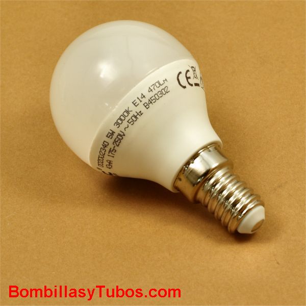 Bombilla LED Esférica Transparente, E14, 4w