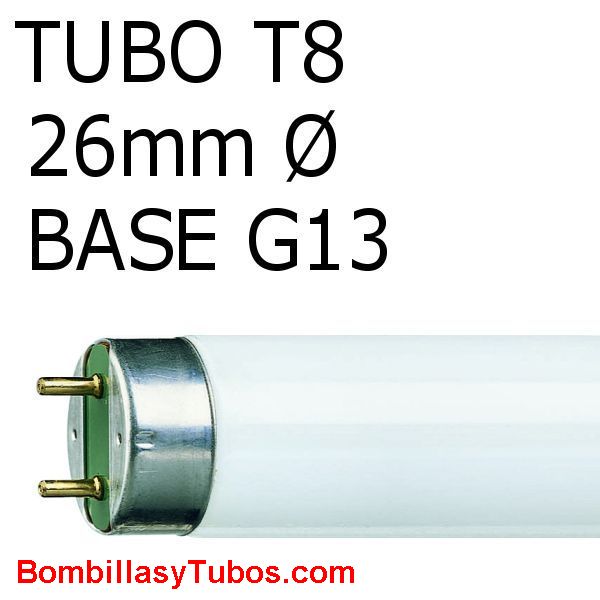 Tubo LED T8 24W, Conexión: DOS punta, Equivale tubo fluorescente 58W.