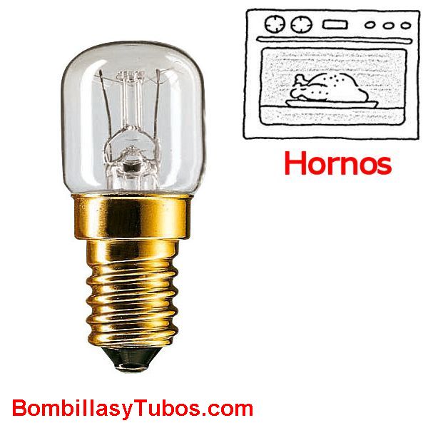 BesYouSel Bombilla E14 de 15 W, bombilla para horno T22, bombillas de  microondas de alta temperatura de 572.0 °F, bombilla incandescente blanca  cálida