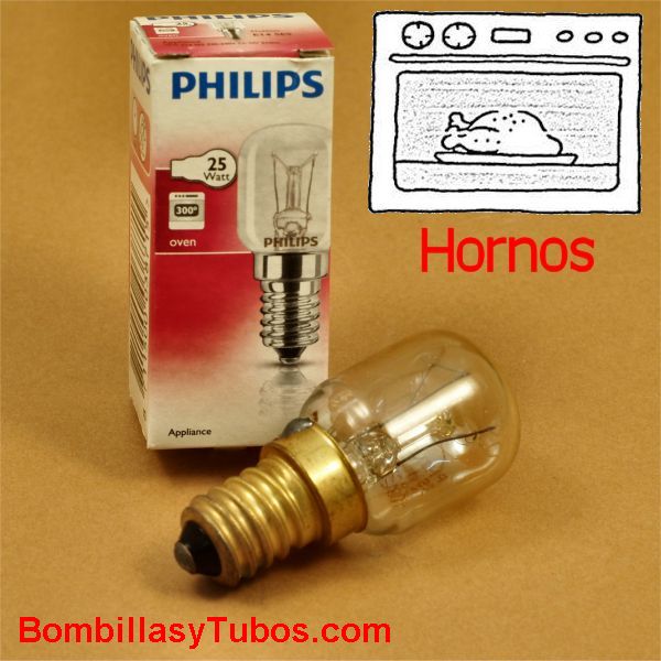 Philips Appliance bombilla horno E14 15,4W T25