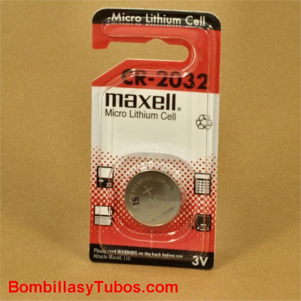 Pila boton litio Maxel CR 2032 3v 