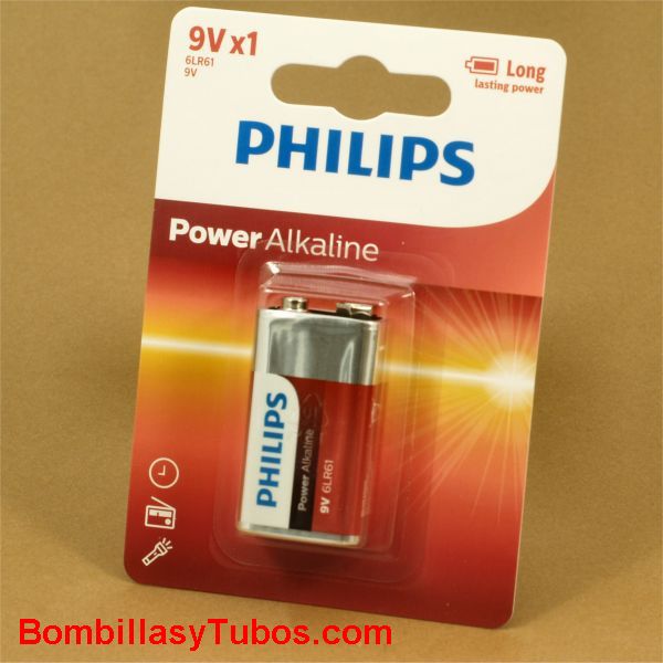 Pila alcalina PHILIPS 6LR61 9v. 